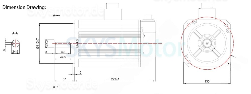 2,0KW AC Servomotor Kit 130JASM520220K-17B-SC+JASD20002-20B 220V 9,55N.m 2000U/min 10,2A mit JASD20002-20B Servomotor Steuerung